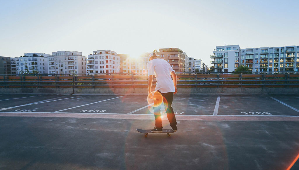 Riding My New Skateboard