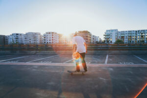 Riding My New Skateboard